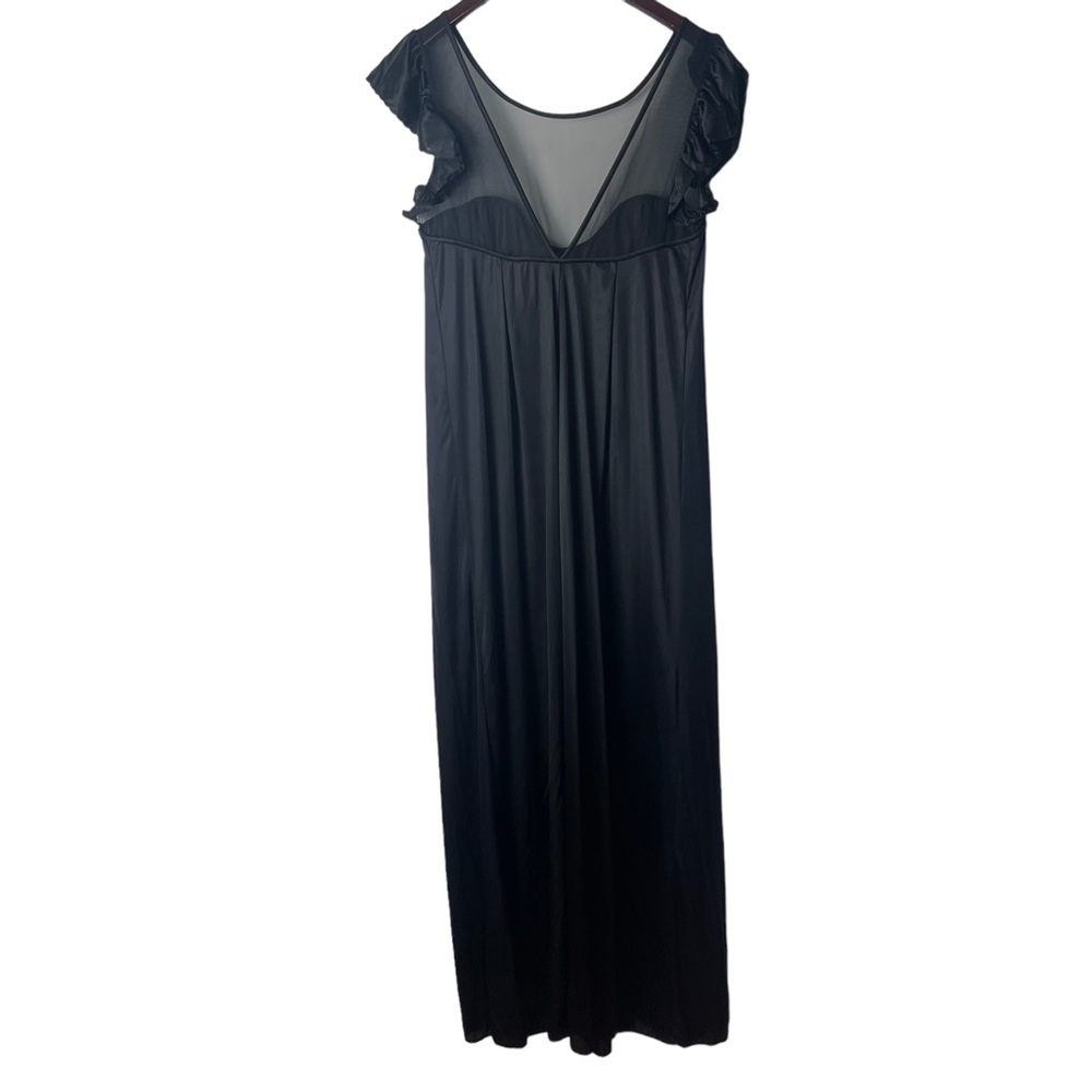CATTANI Women’s Black Lingerie Slip Dress Size M Vintage Glam Grandma Core Party